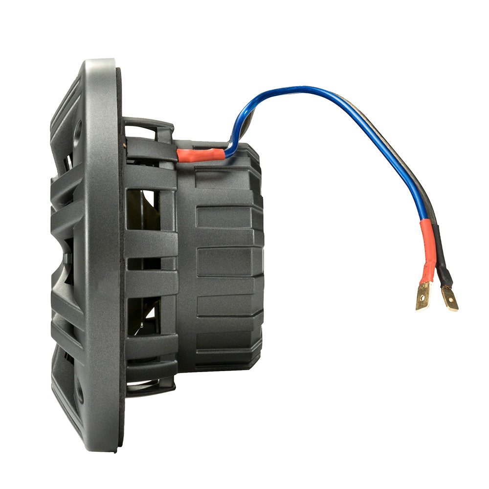 KICKER KM4 4 Marine Coaxial Speakers w12 Tweeters  2Ohm Charcoal  White 45KM42