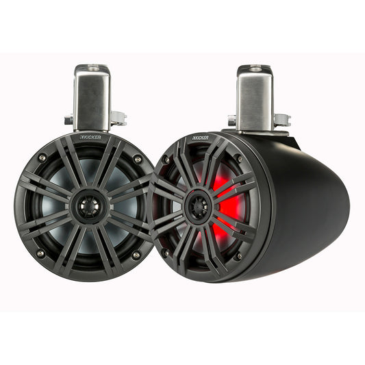 KICKER KMTC65 65 LED Coaxial Tower System  Black wCharcoal Grille 45KMTC65