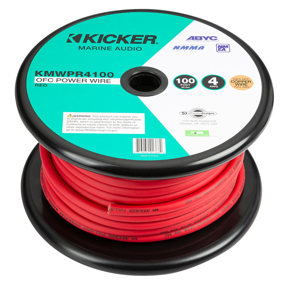 KICKER KMWPR4100 100 4AWG Power Wire Red 47KMWPR4100