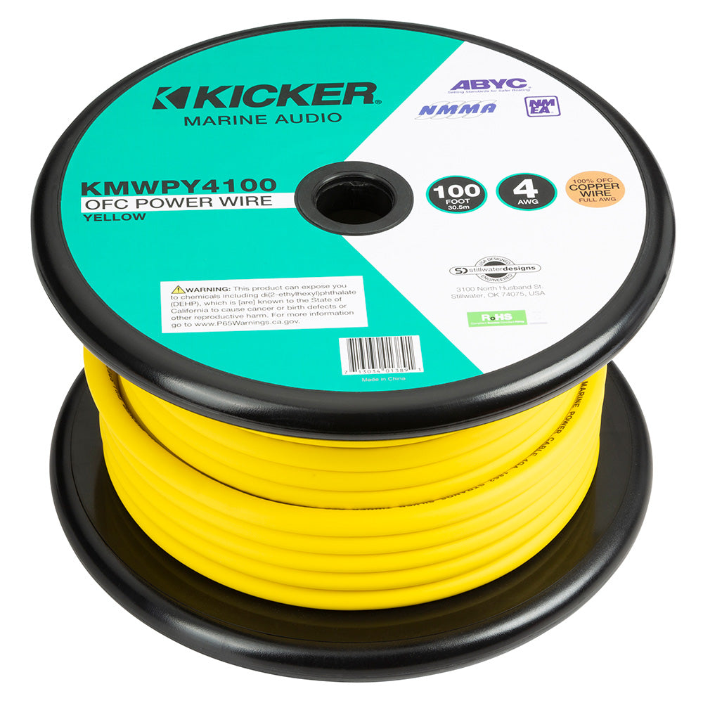 KICKER KMWPY4100 100 4AWG Power Wire  Yellow 47KMWPY4100