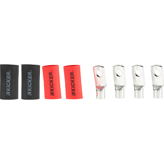 KICKER RT4 Nickel Plated 4AWG 516 Ring Terminal 4Pack 47RT4