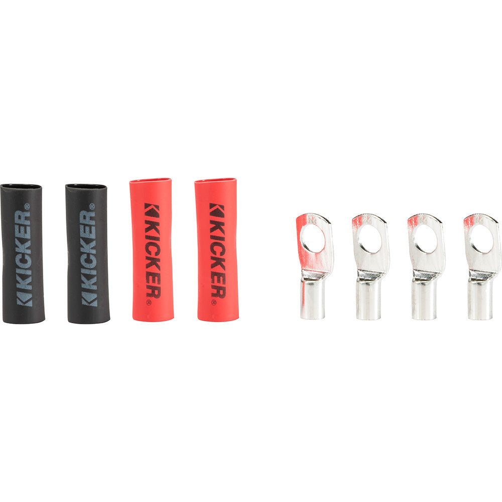 KICKER RT8 Nickel Plated 8AWG 516 Ring Terminal 4Pack 47RT8