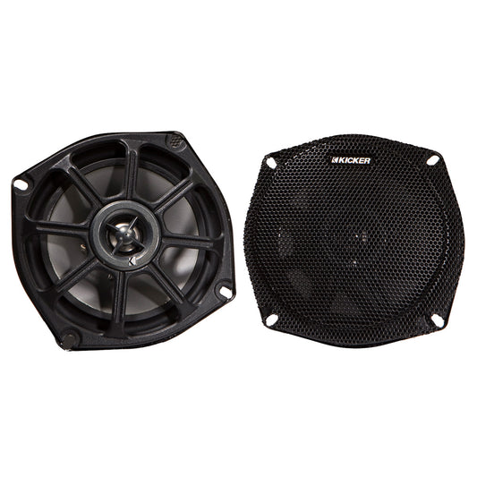KICKER PS5250 525 WeatherResistant Coaxial Speakers fMotorcyclesATVs 4Ohm Black 10PS52504
