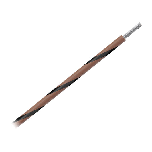 Pacer 14 AWG Gauge Striped Marine Wire 1000 Spool  Brown wBlack Stripe WUL14BR01000