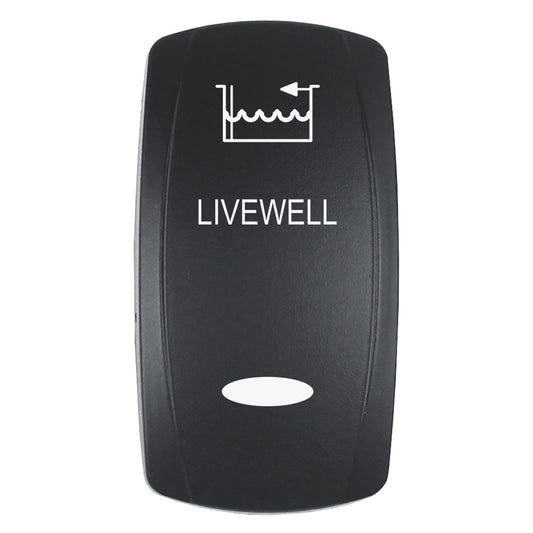 Pacer Actuator LIVEWELL fV Series Contura Switches Black Laser Etched TopBottom Light EV2LELVWL
