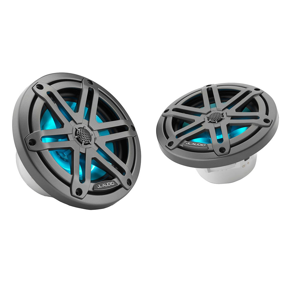 JL Audio M3 Series 65 Marine Coaxial Speakers wGrey Metallic Sport Grilles wRGB LED Lighting  M3650XSGmi 0100306200