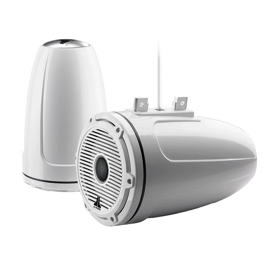 JL Audio M6 Series 77 Enclosed Tower Coaxial System wGloss White Classic Grille  Black Tweeter Mesh  M6770ETXv3GwCGwGw