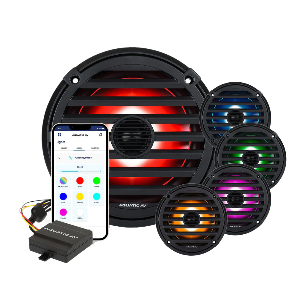 Aquatic AV ELITE 65 RGB Speakers  Black  Pair EL424