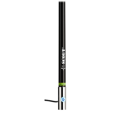 Scout 8 Black VHF Antenna 6dB Heavy Stainless Steel Ferrule w6M RG8x Includes PL259 Heavy Duty Offshore Antenna KS43 PF