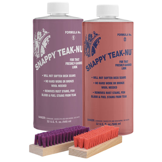 Snappy TeakNu Kit 32 oz wFormula No 1 32 oz Formula No 2 32 oz Bristle Brush STNQKIT