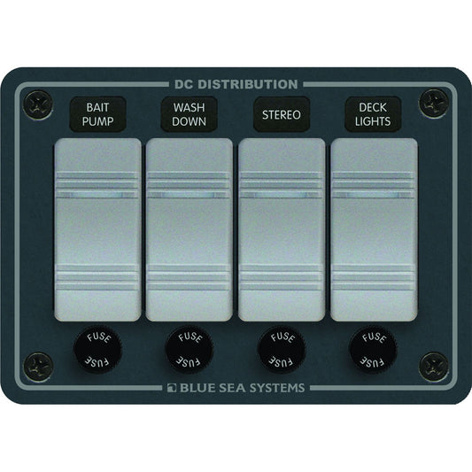 Blue Sea 8262 Waterproof Panel 4 Position Slate Grey 8262