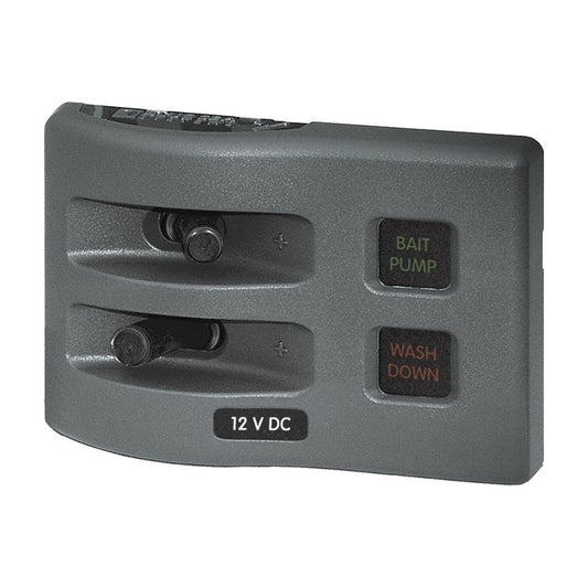 Blue Sea 4302 WeatherDeck Water Resistant Fuse Panel 2 Position Grey 4302