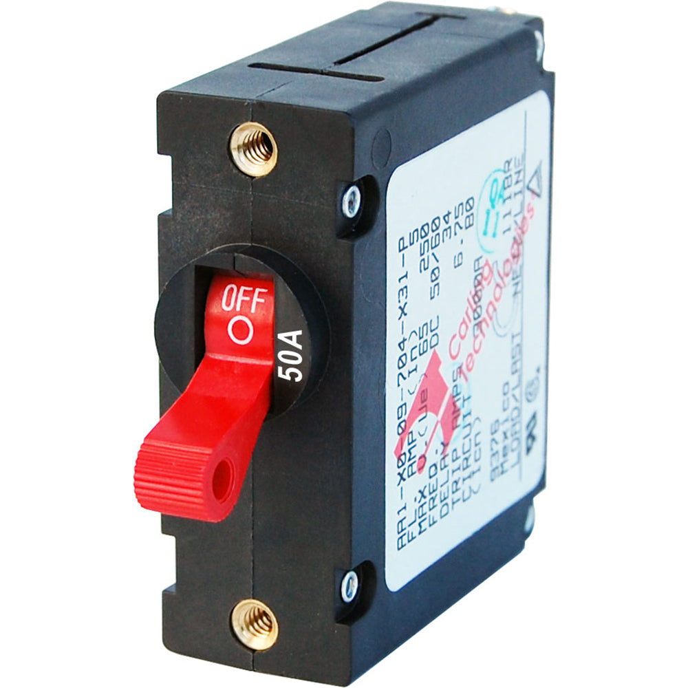 Blue Sea 7229 AC DC Single Pole Magnetic World Circuit Breaker 50 Amp 7229