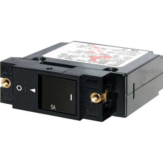 Blue Sea 7425 Single Pole Small Case 2 Slot Reset Rocker Circuit Breaker 5 Amp 7425