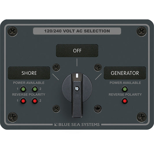 Blue Sea 8386 AC Rotary Switch Panel 30 Ampere 2 Positon OFF 4 Pole 8386