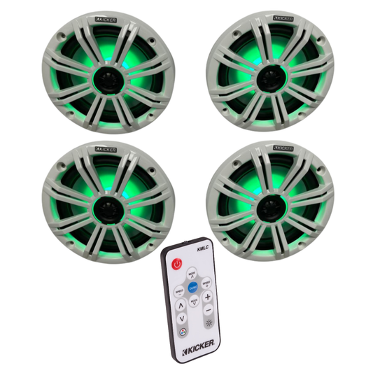 Kicker Marine Audio System – 4× 8″ RGB Speakers & LED Controller