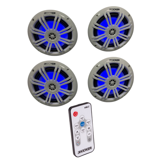 Kicker Marine Audio System – 4× 6.5″ RGB Speakers & LED Controller