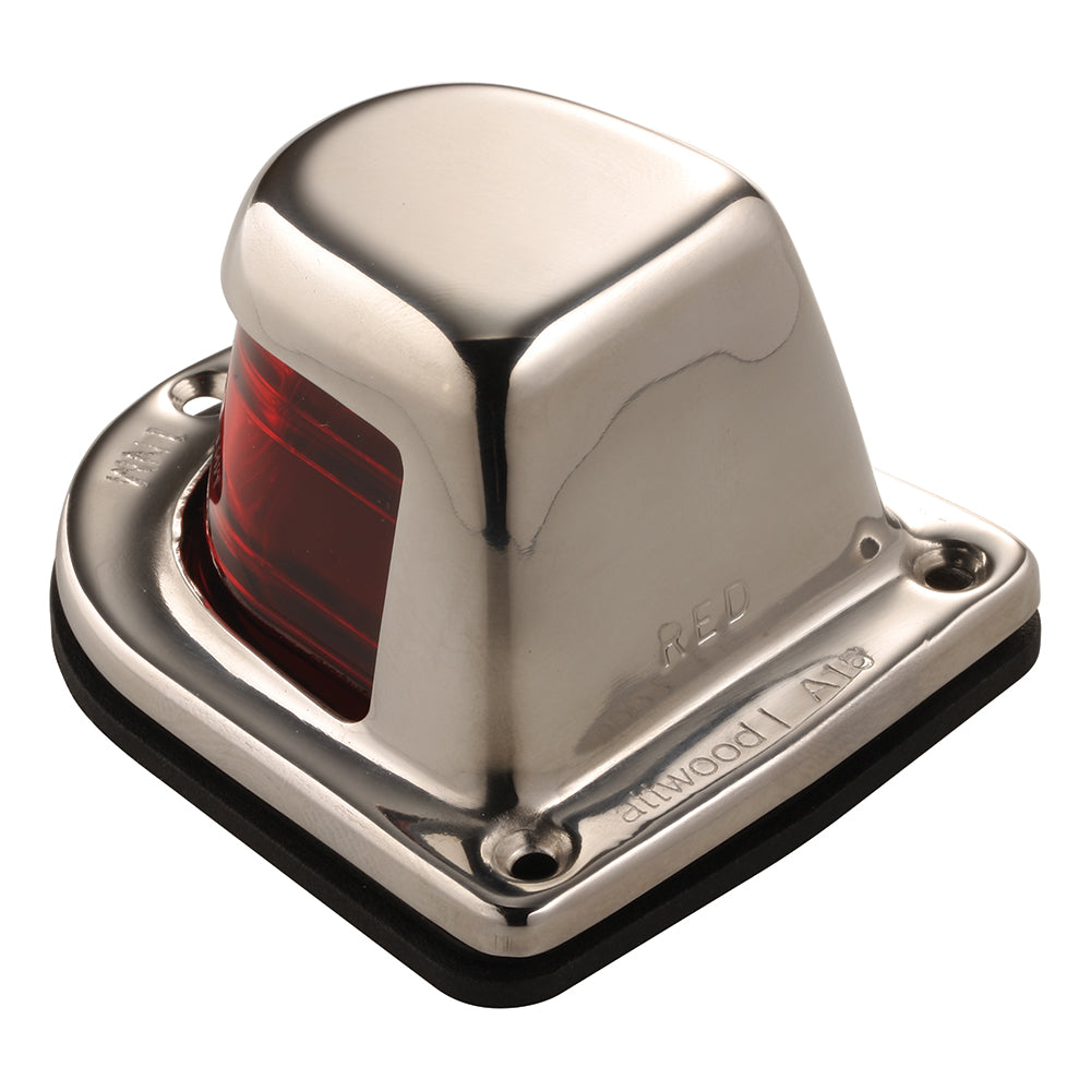 Attwood 1Mile Deck Mount Red Sidelight 12V Stainless Steel Housing 66319R7