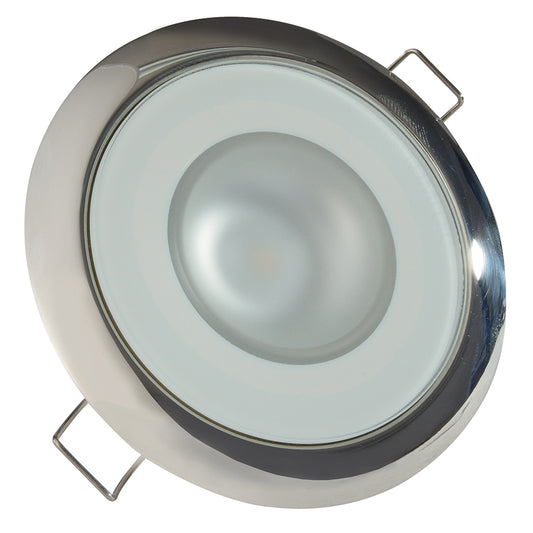 Lumitec Mirage Flush Mount Down Light Glass FinishPolished SS Bezel 3Color RedBlue NonDimming wWhite Dimming 113118