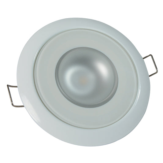 Lumitec Mirage Flush Mount Down Light Glass FinishWhite Bezel White NonDimming 113123