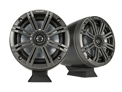 Kicker 46KMFC65 6.5" Tower Speakers Pair w/ LED – Charcoal