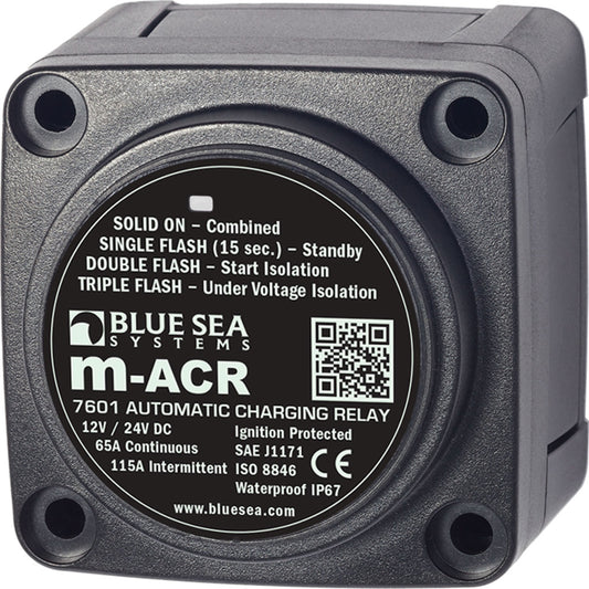 Blue Sea 7601 DC Mini ACR Automatic Charging Relay 65 Amp 7601