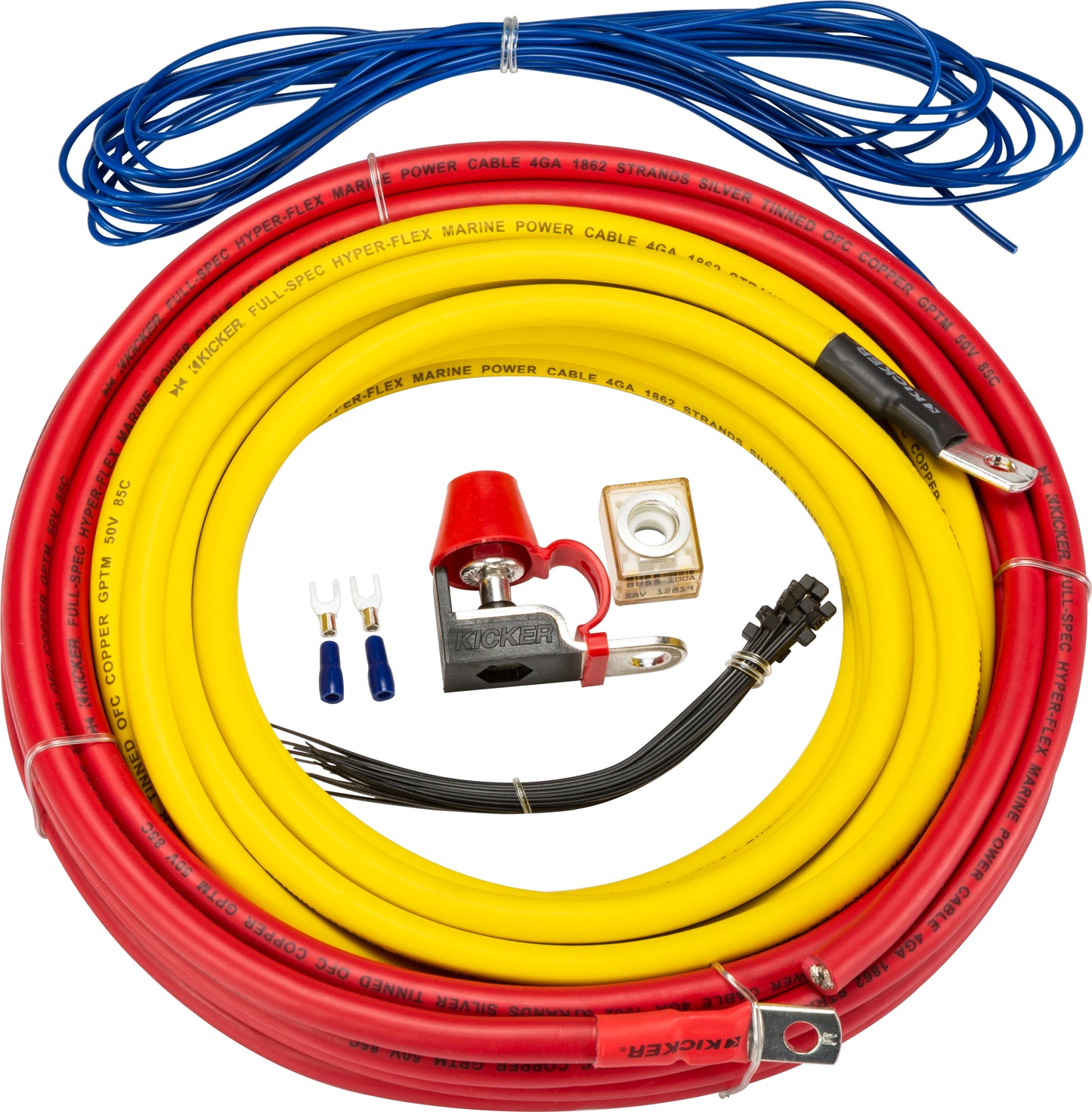 Kicker 47KMPK4 4-Gauge Marine Amplifier Power Kit With Fuse and Wiring