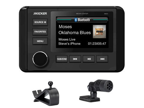 KICKER KMC4 Weather-Resistant Gauge-Style Media Center w/Bluetooth – view 1