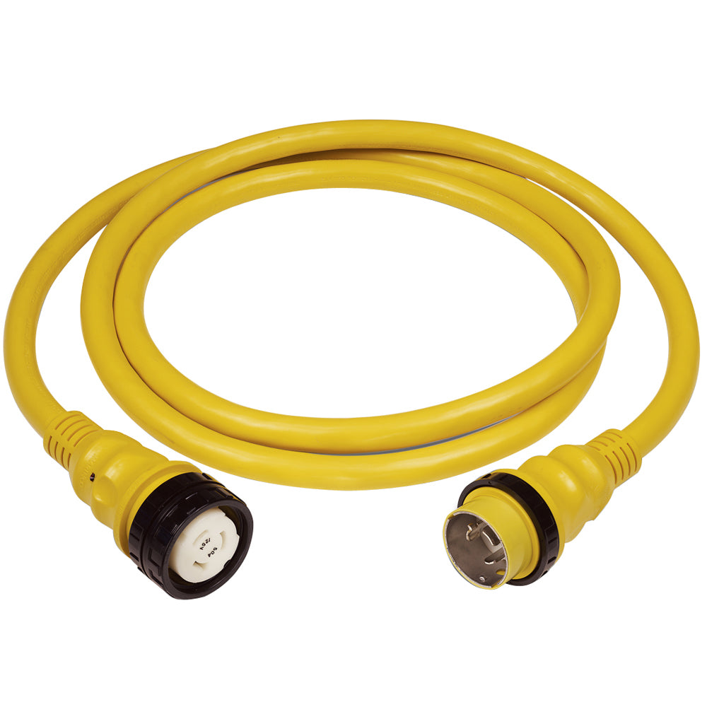 Marinco 50Amp 125250V Shore Power Cable 25 Yellow 6152SPP25