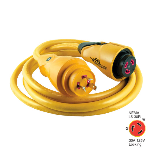 Marinco CS3012 EEL 30A 125V Shore Power Cordset 12 Yellow CS3012