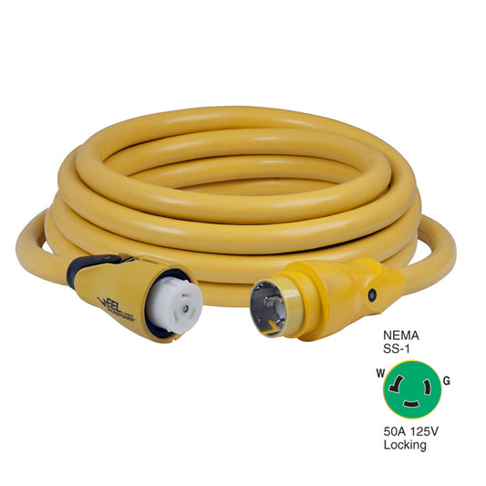 Marinco CS50325 EEL 50A 125V Shore Power Cordset 25 Yellow CS50325