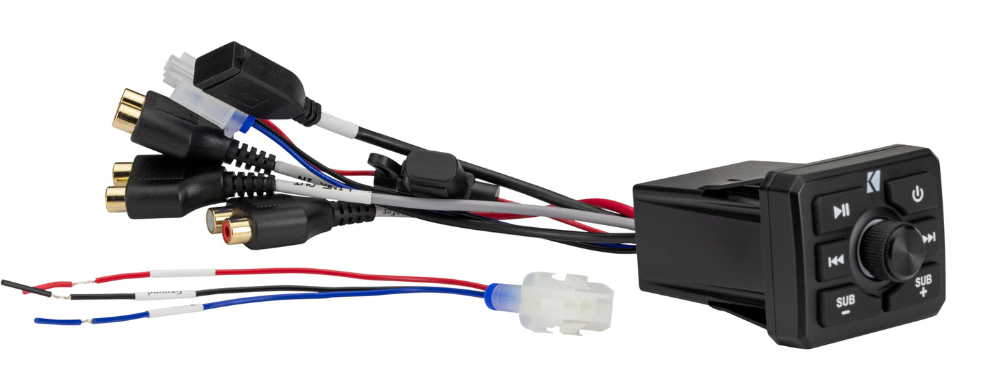 Kicker 51KBTR Bluetooth Receiver IP66 for ATV UTV Motorcycle & Marine Audio, Golf Carts