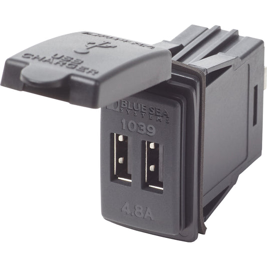 Blue Sea Dual USB Charger 24V Contura Mount 1039