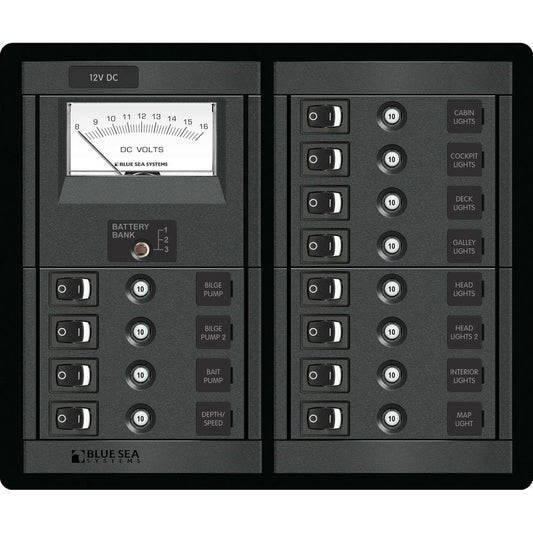 Blue Sea 1464 12 Position Switch CLB Meter Square 1464
