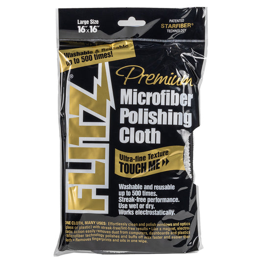 Flitz Microfiber Polishing Cloth 16 x 16 Single Bag MC200
