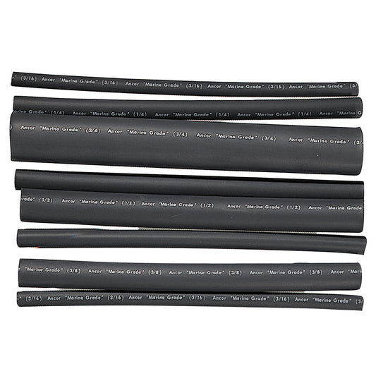 Ancor Adhesive Lined Heat Shrink Tubing Assorted 8Pack 6 2020 AWG Black 301506
