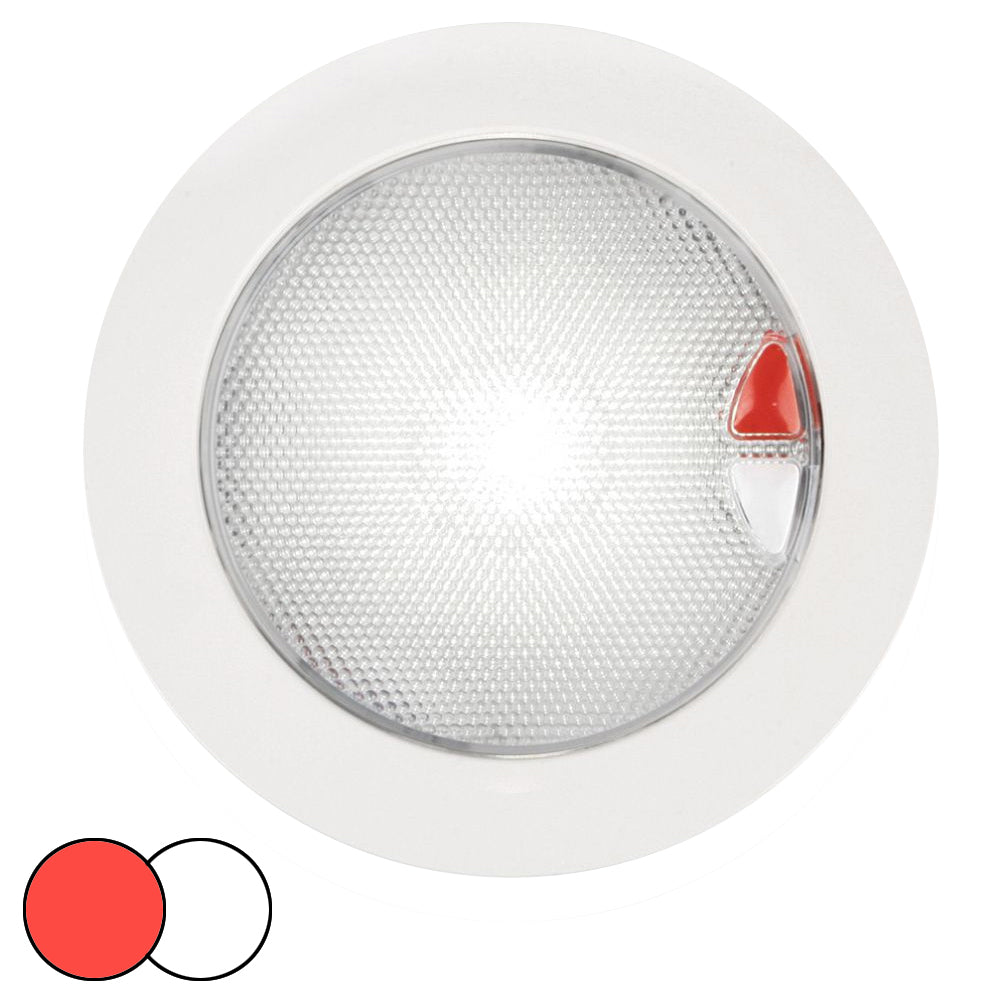 Hella Marine EuroLED 150 Recessed Surface Mount Touch Lamp RedWhite LED White Plastic Rim 980630002