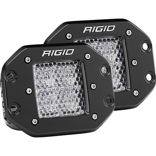 RIGID Industries DSeries PRO Flush Mount Diffused Pair Black 212513