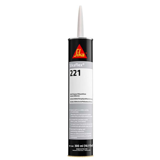 Sika Sikaflex 221 MultiPurpose Polyurethane SealantAdhesive 103oz300ml Cartridge Aluminum Gray 90892