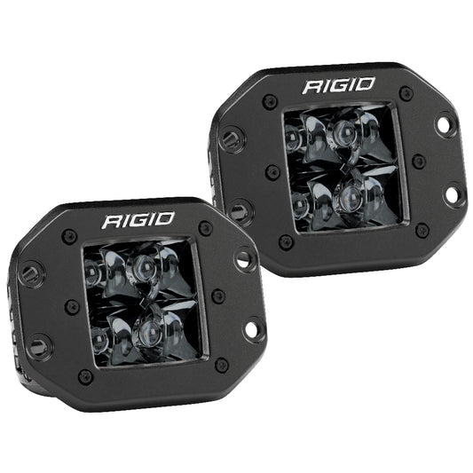 RIGID Industries DSeries PRO Flush Mount Spot LED Midnight Edition Pair Black 212213BLK