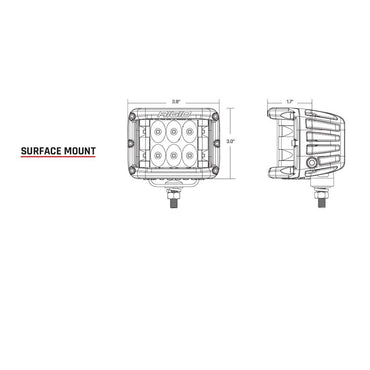 RIGID Industries DSS Series PRO Spot Surface Mount Pair Black 262213
