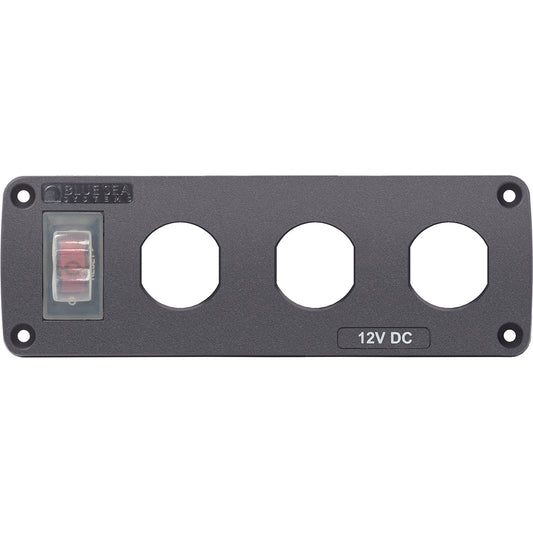 Blue Sea 4367 Water Resistant USB Accessory Panel 15A Circuit Breaker 3x Blank Apertures 4367