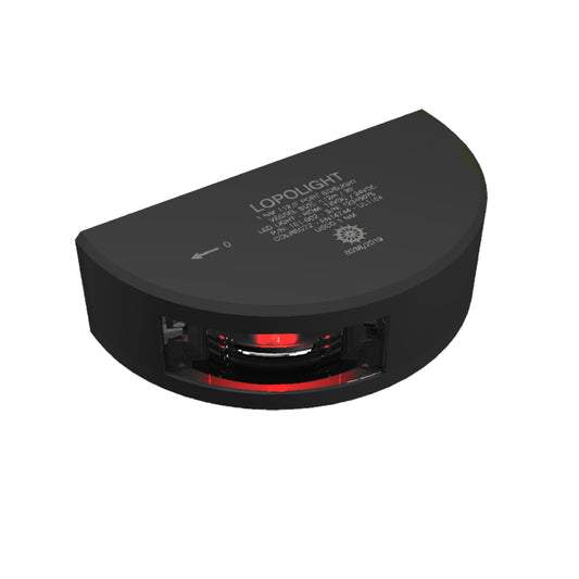 Lopolight Series 101002 Port Side Light 1NM Vertical Mount Red Black Housing 101002B