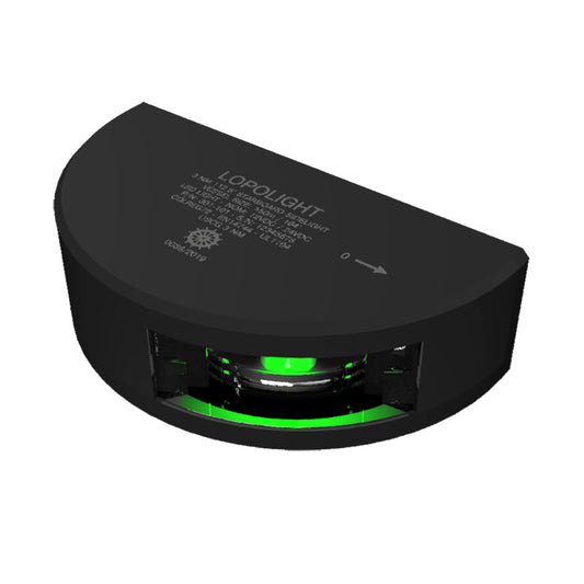 Lopolight Series 301101 Starboard Sideight 3NM Vertical Mount Green Black Housing 301101B