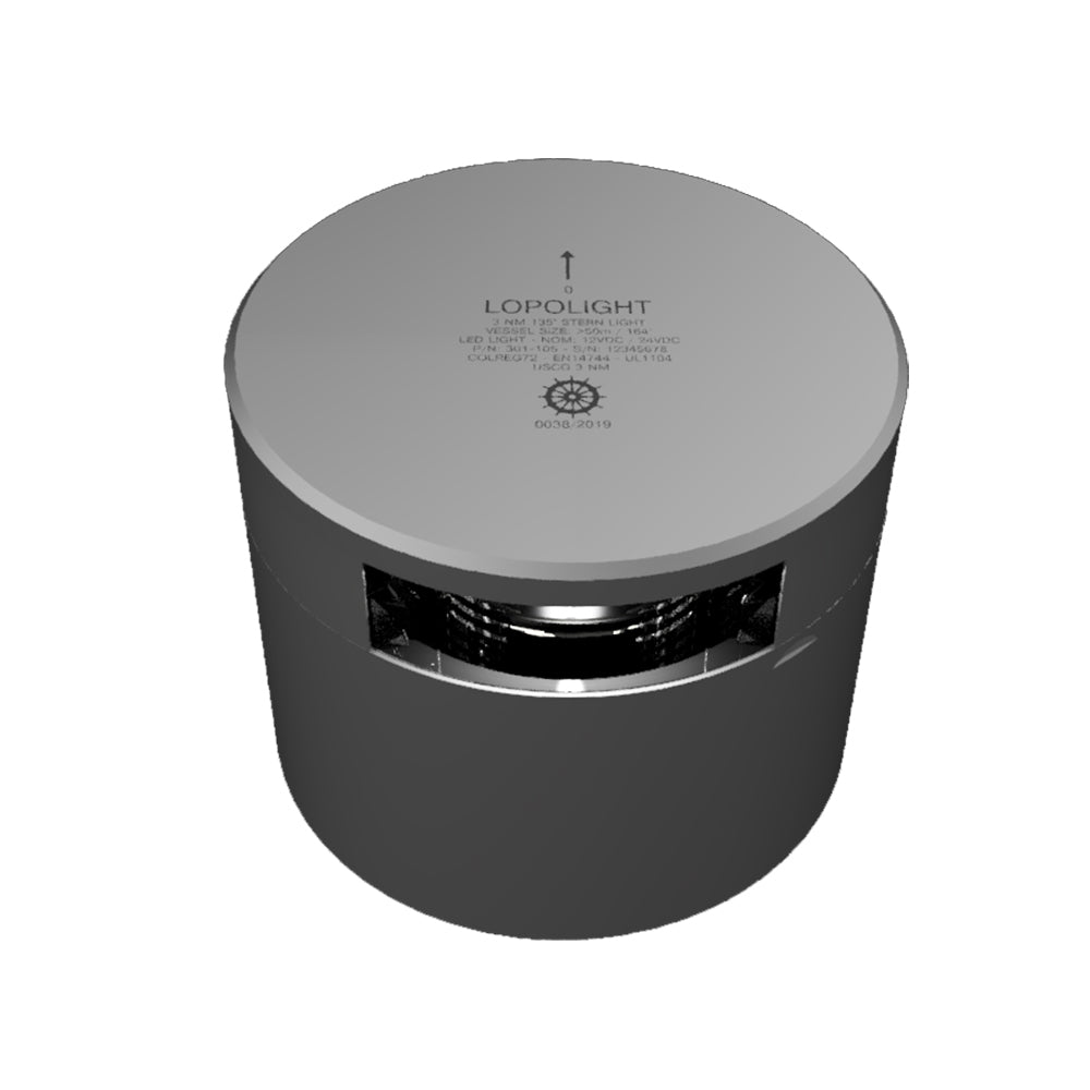 Lopolight Series 301105 Stern Light 3NM Horizontal Mount White Silver Housing 301105