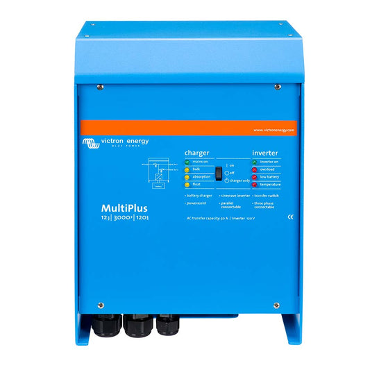 Victron MultiPlus InverterCharger 12 VDC 3000W 120vAC w120AMP Battery Charger 50AMP Transfer Switch PMP123021102