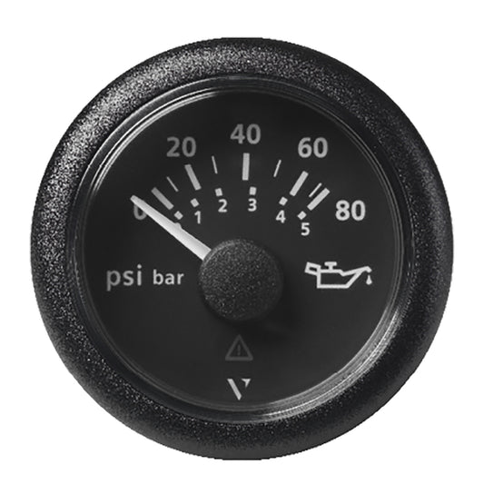 Veratron 52MM 2116 ViewLine Oil Pressure Gauge 80 PSI5 Bar Black Dial Round Bezel A2C59514128