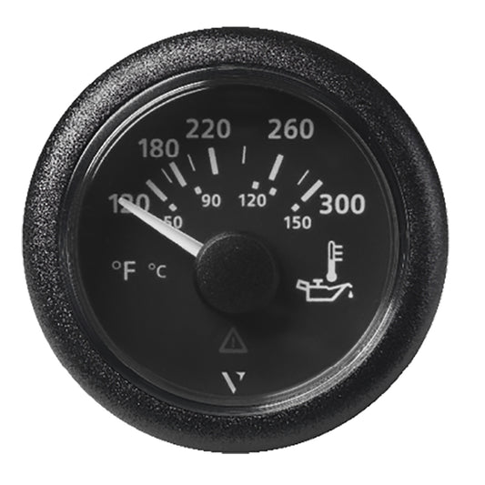 Veratron 52MM 2116 ViewLine Oil Temperature Gauge 120300F Black Dial Bezel A2C59514165