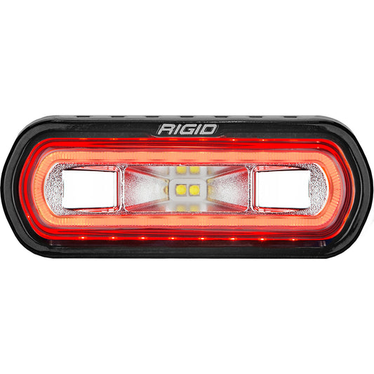 RIGID Industries SRL Series Marine Spreader Light Black Surface Mount White Light wRed Halo 52102