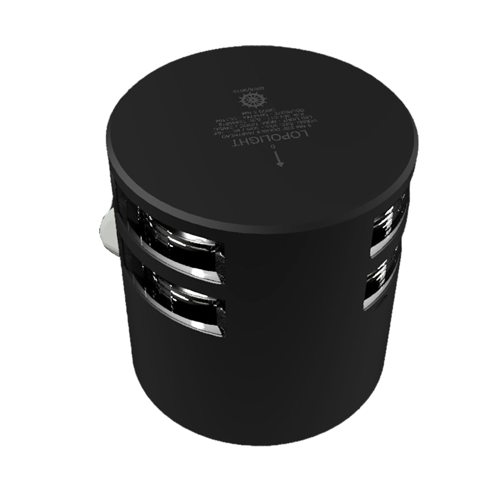 Lopolight Series 301011 Double Stacked Masthead Light 5NM Horizontal Mount White Black Housing 301011KLSTB